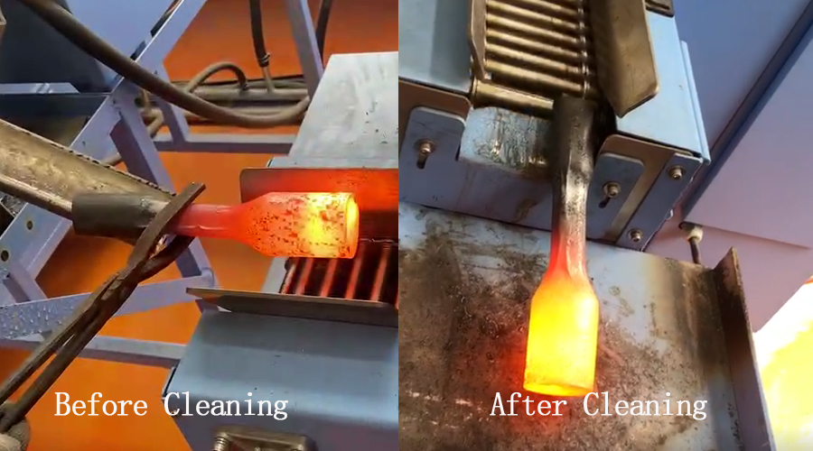 forging comparison of using decaling machine 