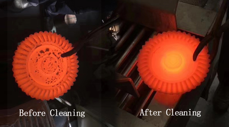 car gears before and after cleaning