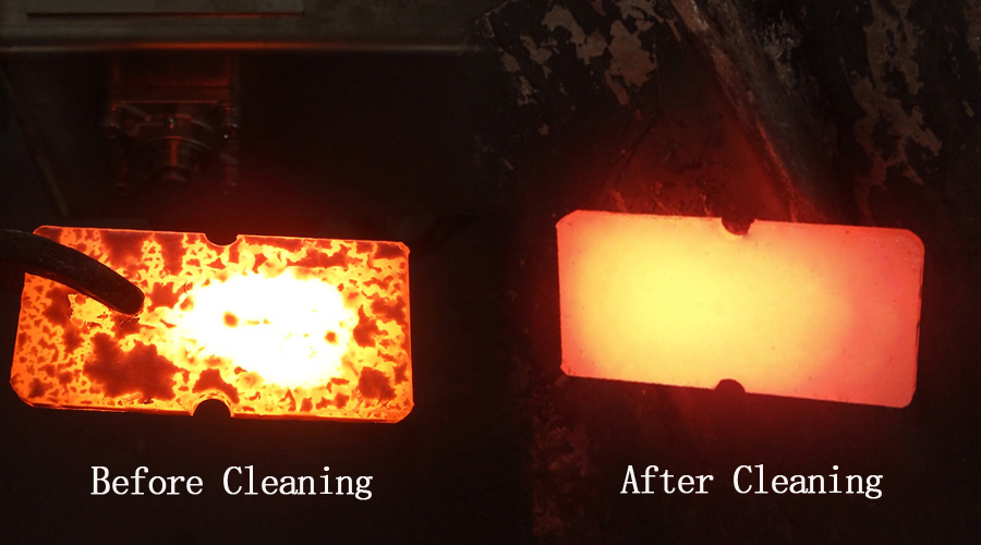 Comparison diagram before and after cleaning of descaling machine