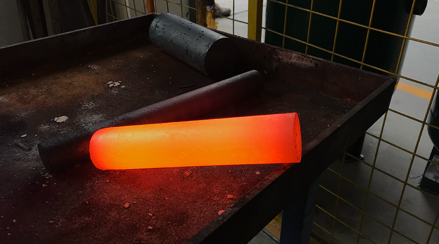 after descaling steel round bar for hot forging process